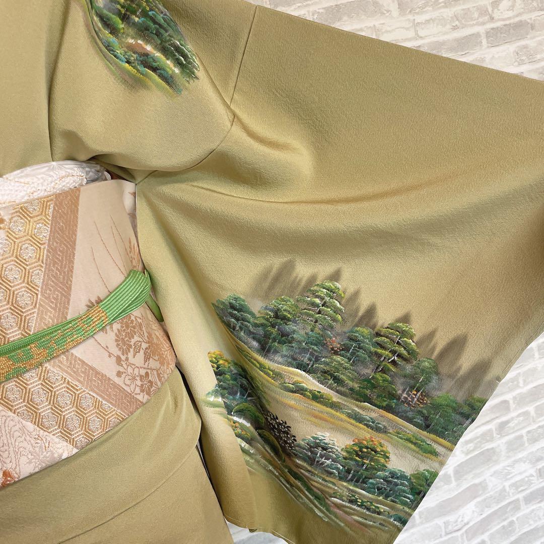 訪問着　フルセット　手書き　風情　情景　すこやかガード　落款　着物　I1