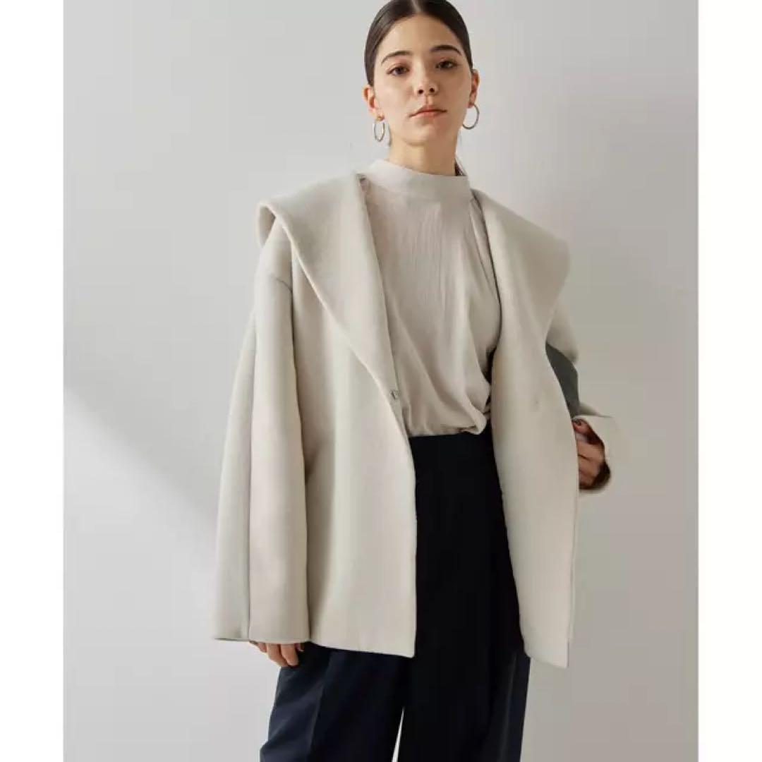 美品 WhimGazette ウィムガゼット メリンプフーデッドコート ベージュ