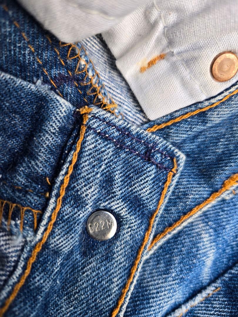 【一軍・鬼ヒゲ】93年 USA製 Levi's501 W34 バキバキ ハチノス