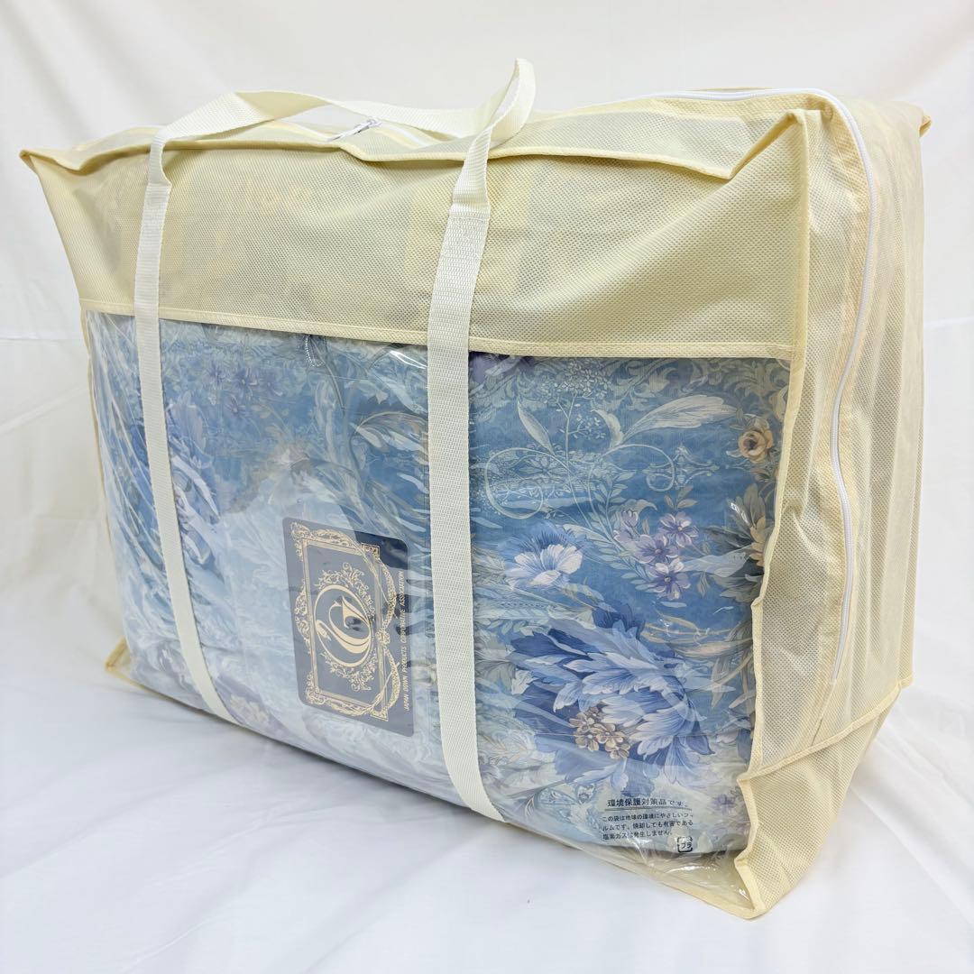 羽毛布団 シングル ポーランド ホワイトマザーグース CH92534 ブルー