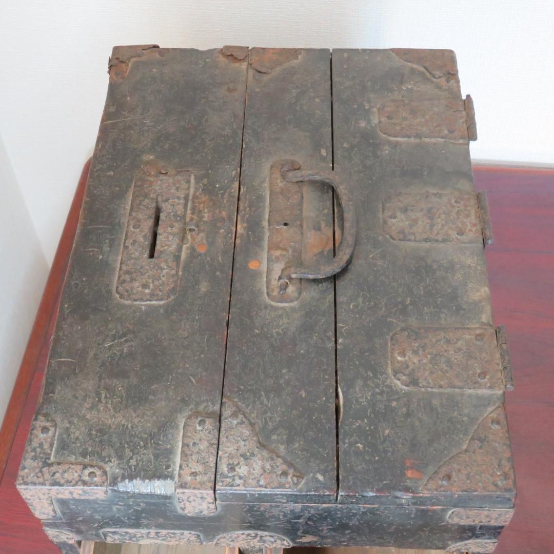銭函 木箱 江戸 明治 男前インテリア 貯金箱 小物入れ 珍品