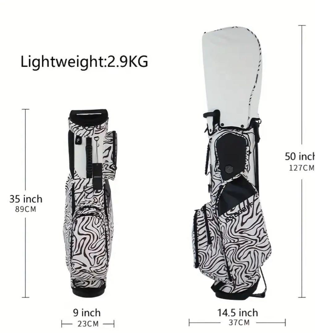 BSEGOLF スタンドキャディバッグ　新品　ゴルフバッグ　アニマル柄　ゼブラ柄