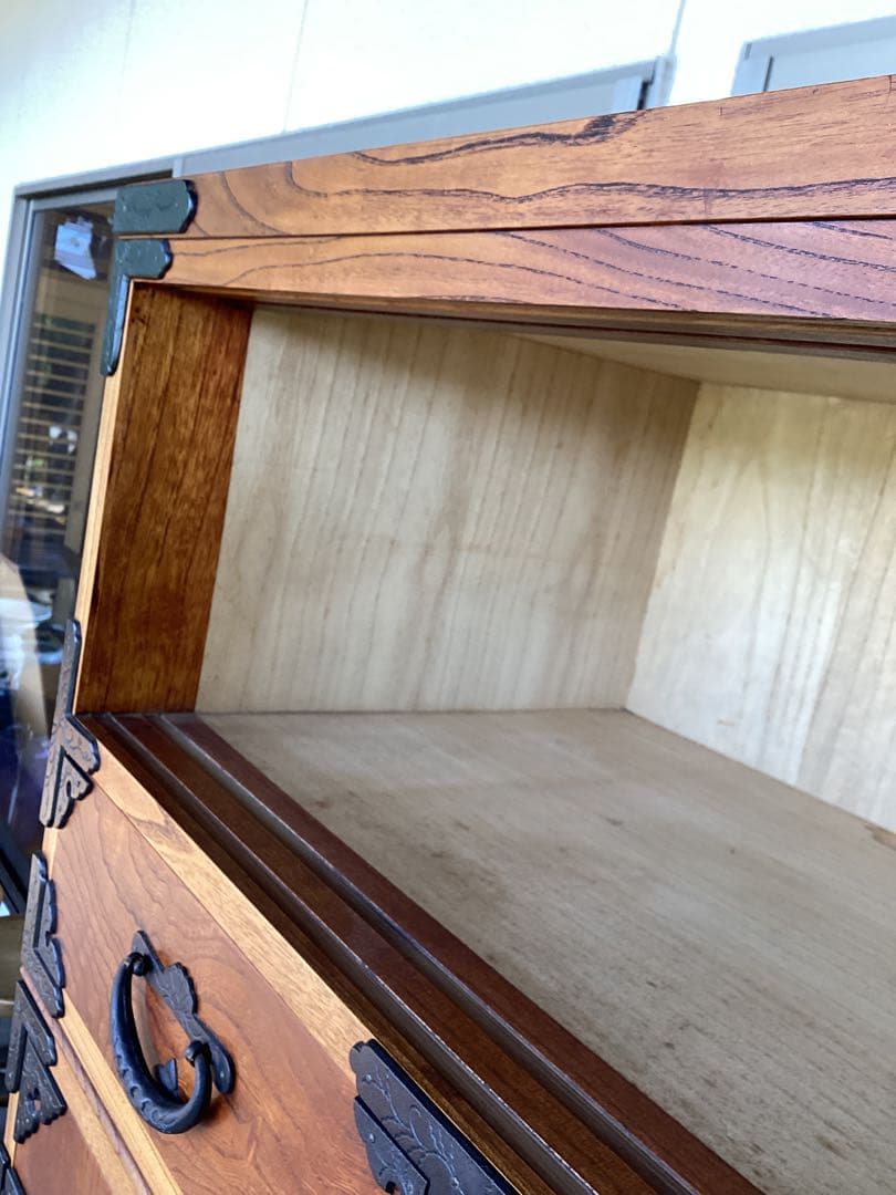 時代箪笥　民芸箪笥　装飾金具　和箪笥　欅　整理箪笥