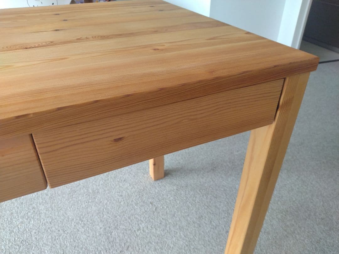 MUJI/無印良品 パイン材デスク100cm引出し付/ワークテーブル/学習机