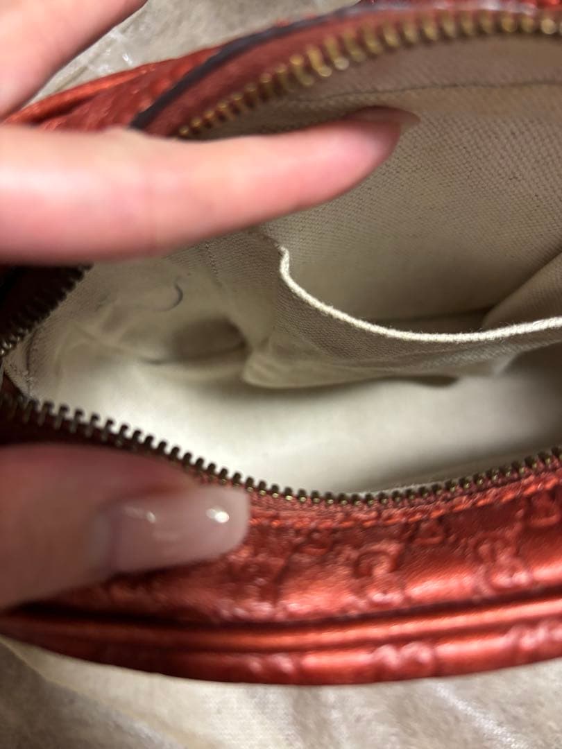 GUCCI グッチ　マイクログッチシマ　gg柄　バンブー　ショルダーバッグ