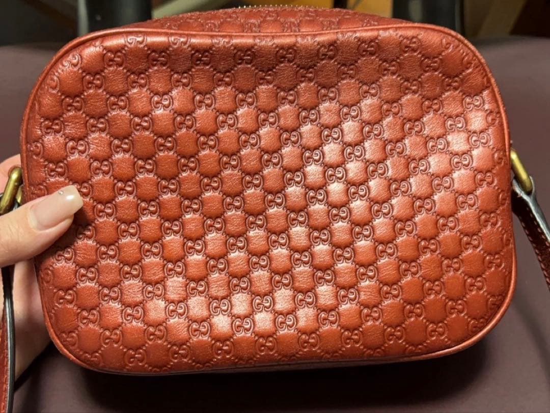 GUCCI グッチ　マイクログッチシマ　gg柄　バンブー　ショルダーバッグ