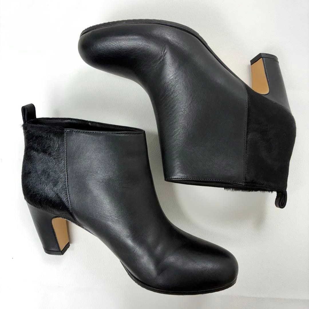 FABIO RUSCONI 毛付きレザー切替 ショート　ブーツ Vibram