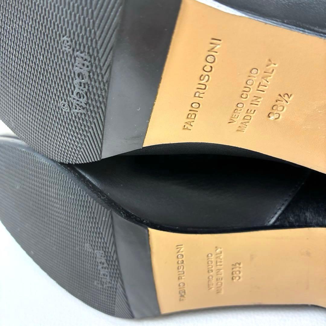 FABIO RUSCONI 毛付きレザー切替 ショート　ブーツ Vibram