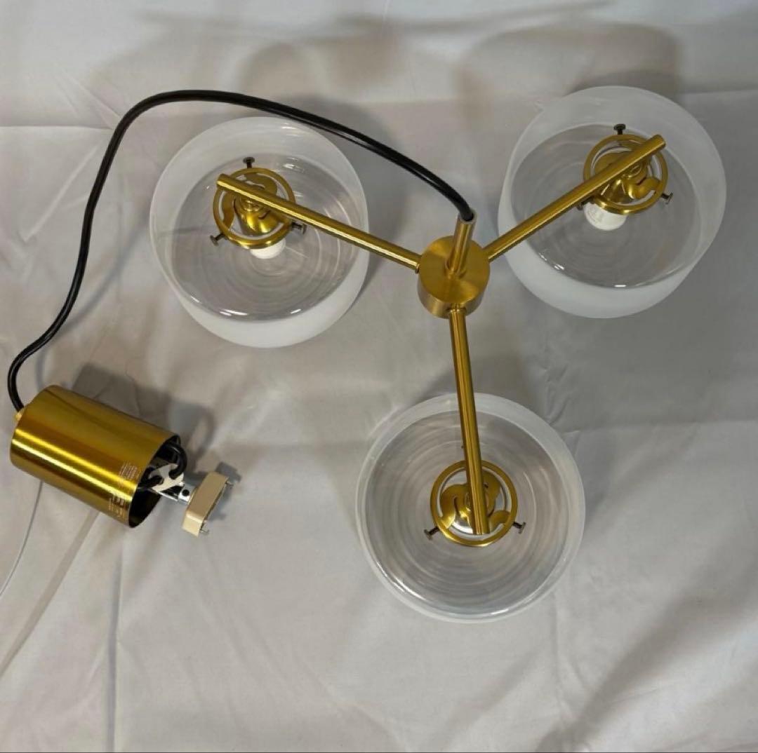 インターフォルム　 Pudgy 3灯ペンダントライト ゴールド