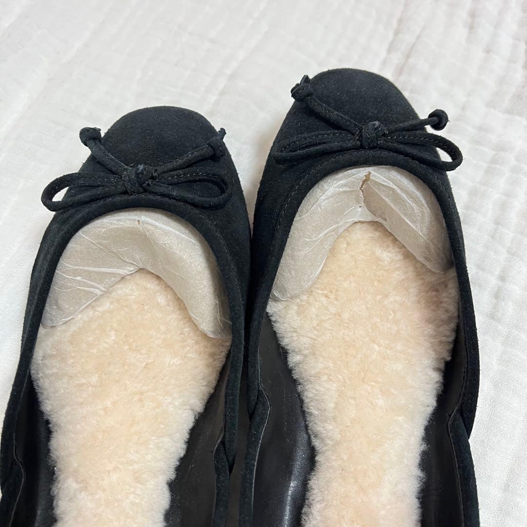 【超美品】UGGムートンバレエシューズ 黒25センチ
