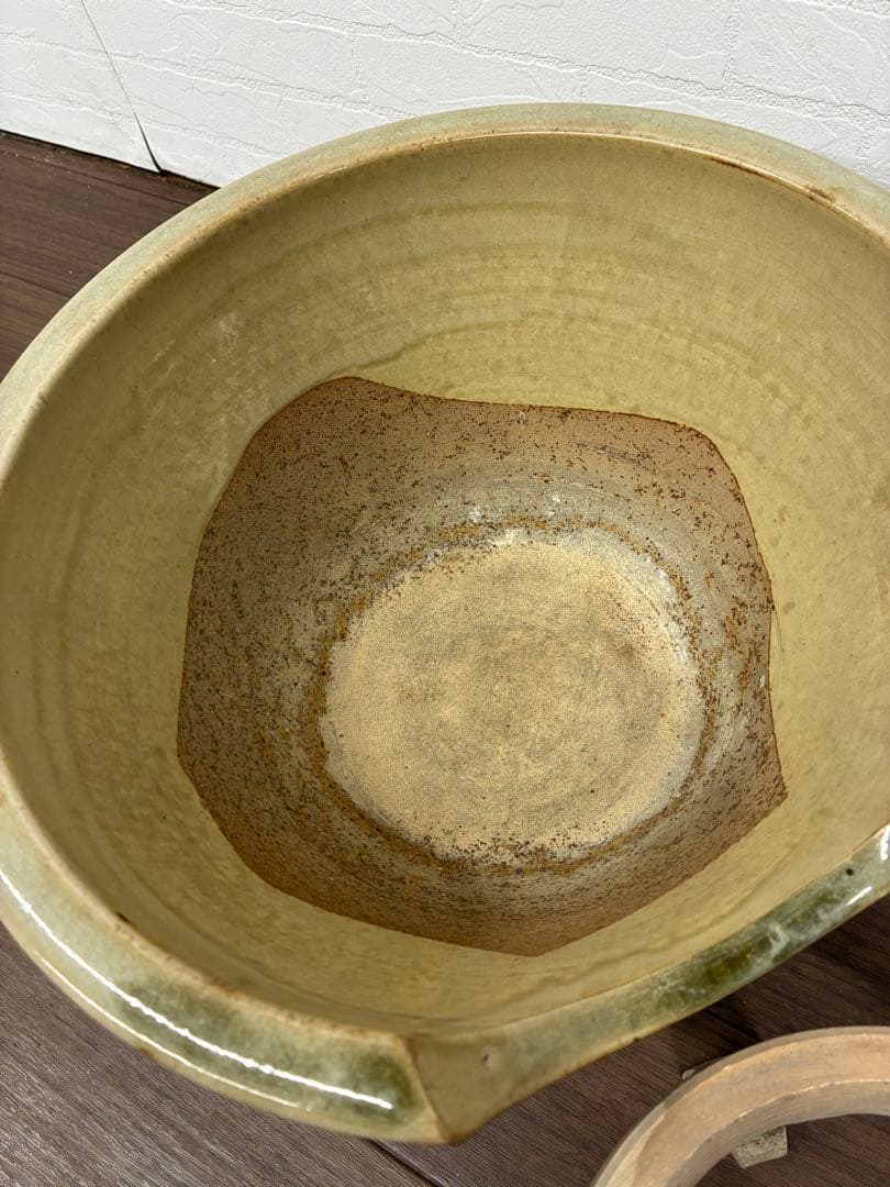 陶器 風炉 五徳付き 茶道具 紋入り