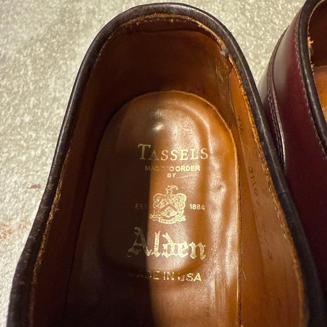【美品】ALDEN コードバン バーガンディ Uチップ 2210 シューツリー付