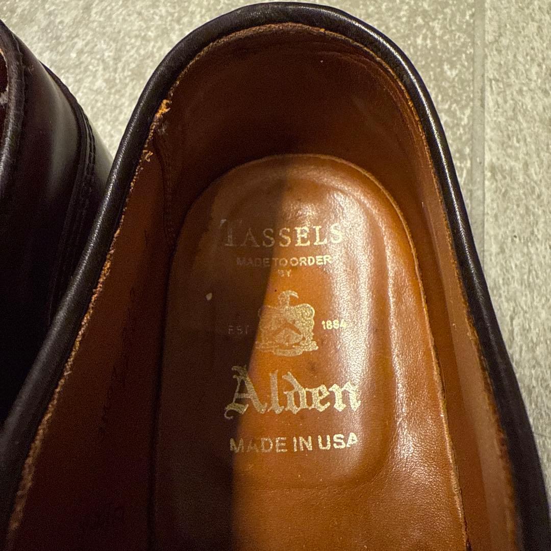 【美品】ALDEN コードバン バーガンディ Uチップ 2210 シューツリー付