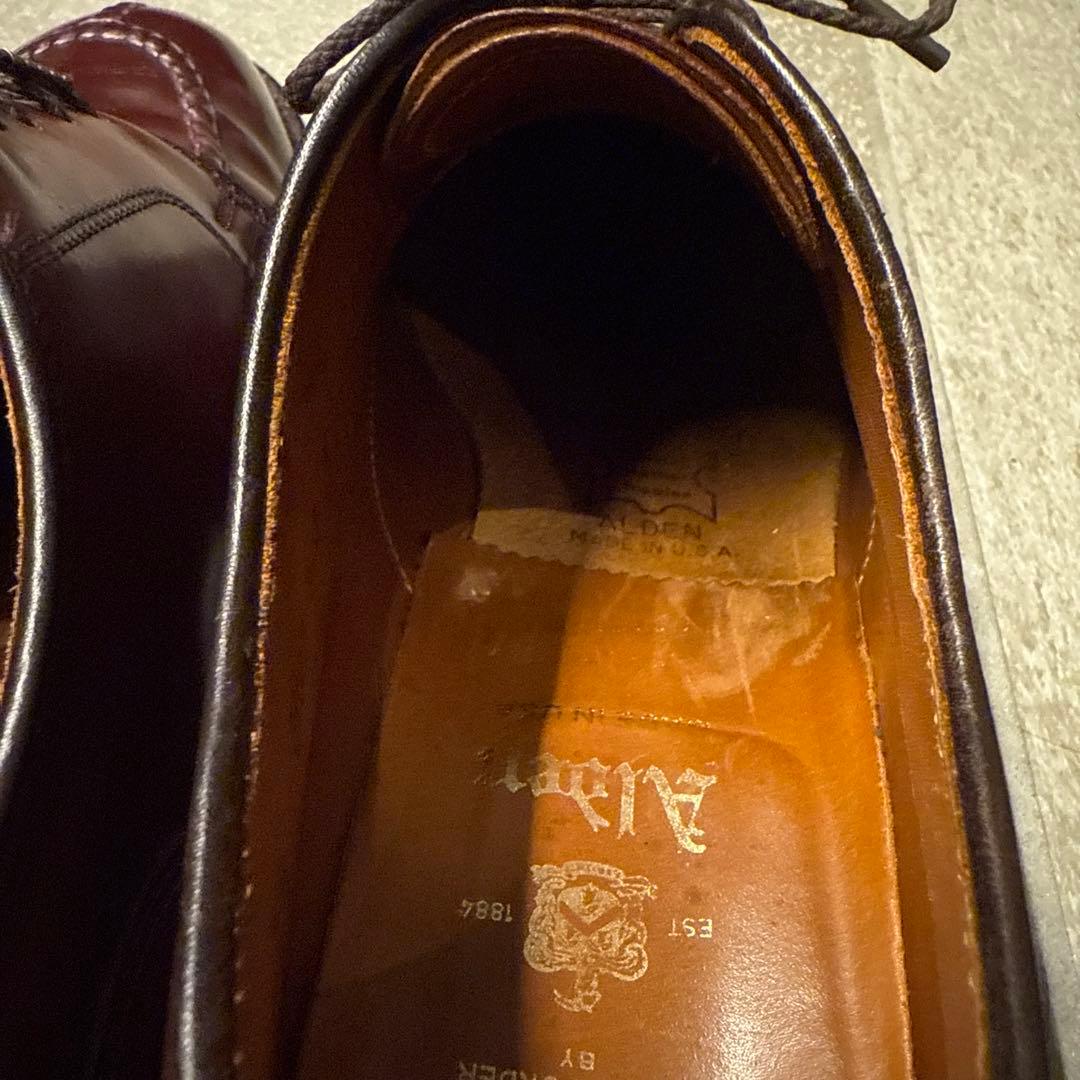 【美品】ALDEN コードバン バーガンディ Uチップ 2210 シューツリー付