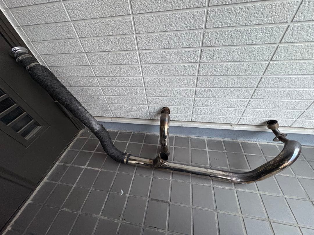 ドラッグスタークラシック400用　一本出しかち上げマフラー