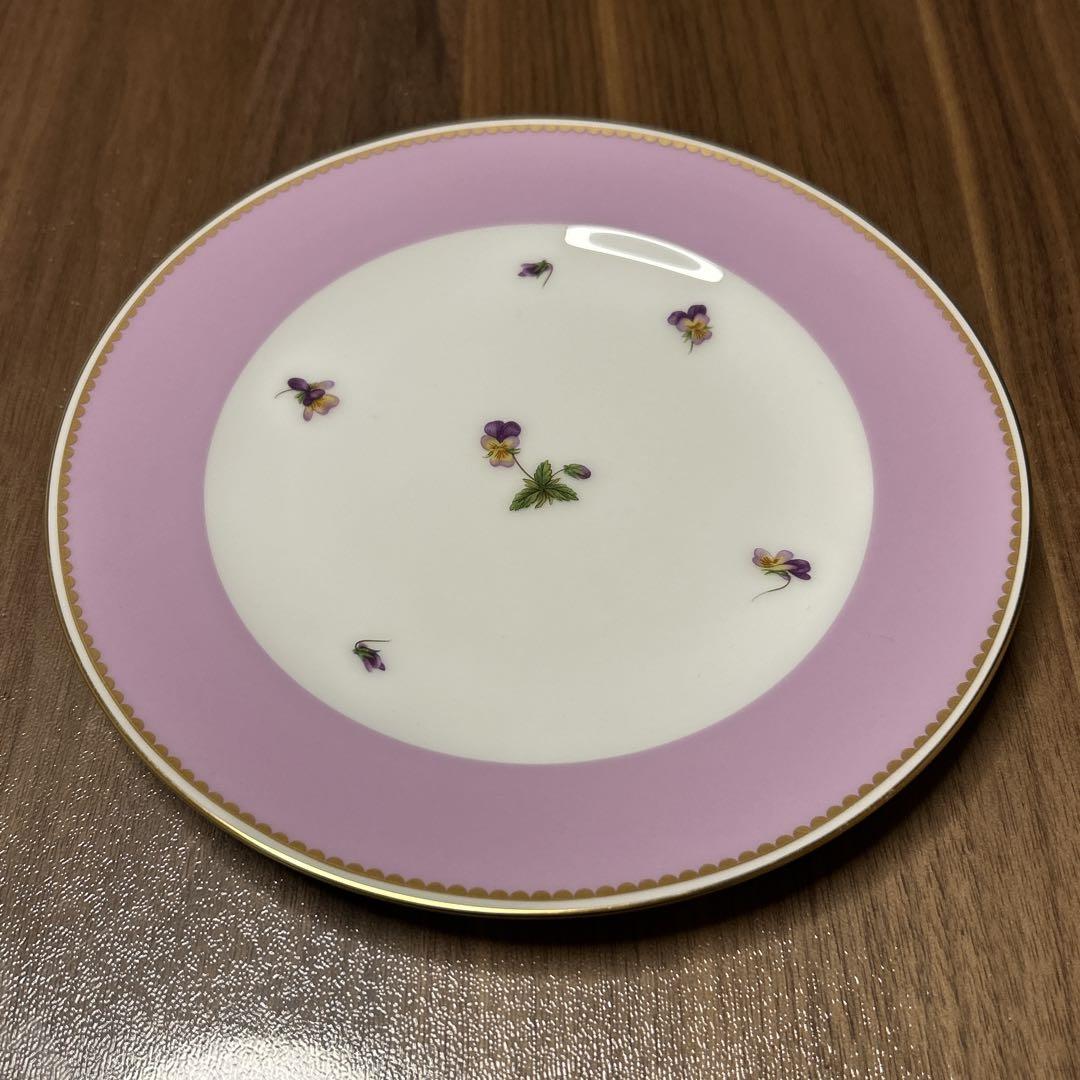 【新品•未使用•4色セット•箱あり】大倉陶園 色蒔 パンジー デザート皿