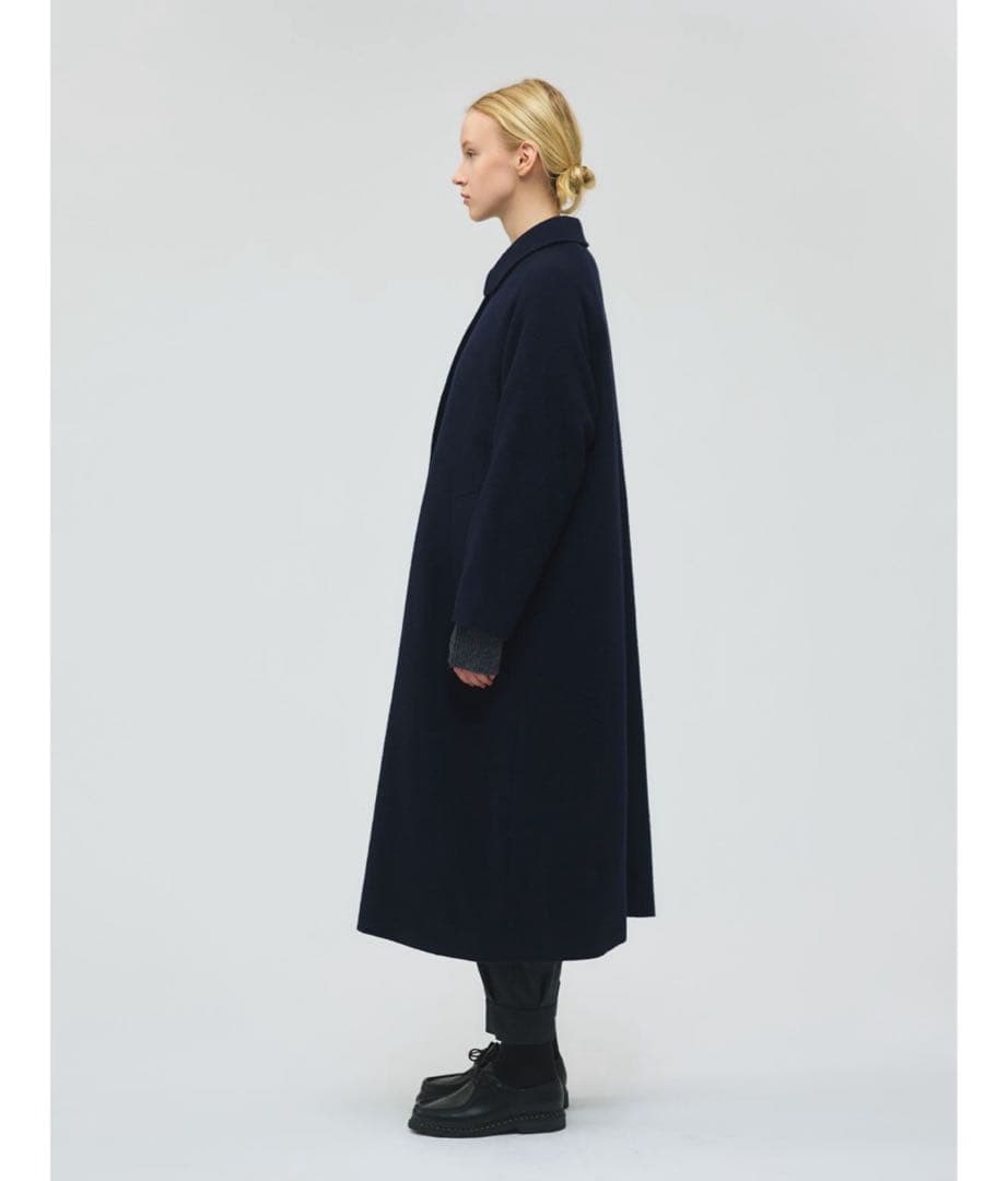 mizuiroind ミズイロインド　ウール混バルマカーンコート　チャコール