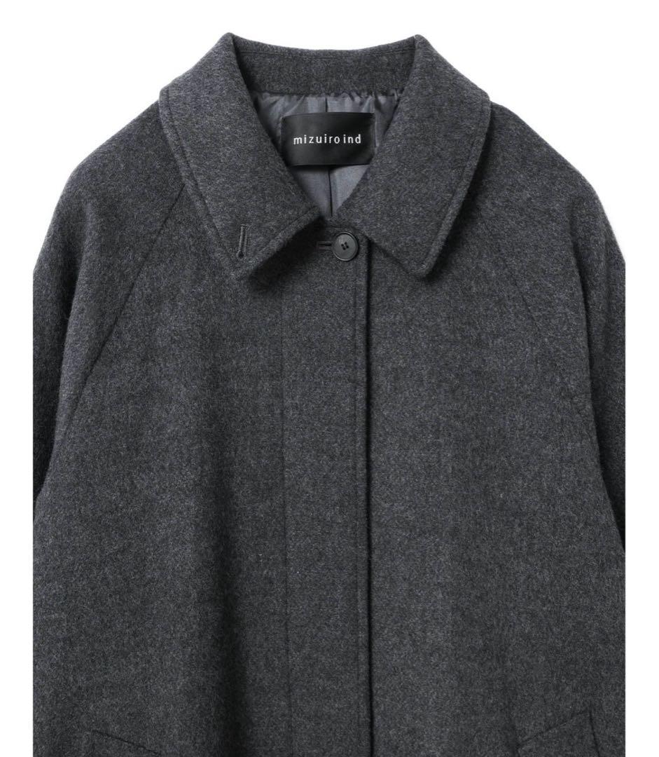 mizuiroind ミズイロインド　ウール混バルマカーンコート　チャコール