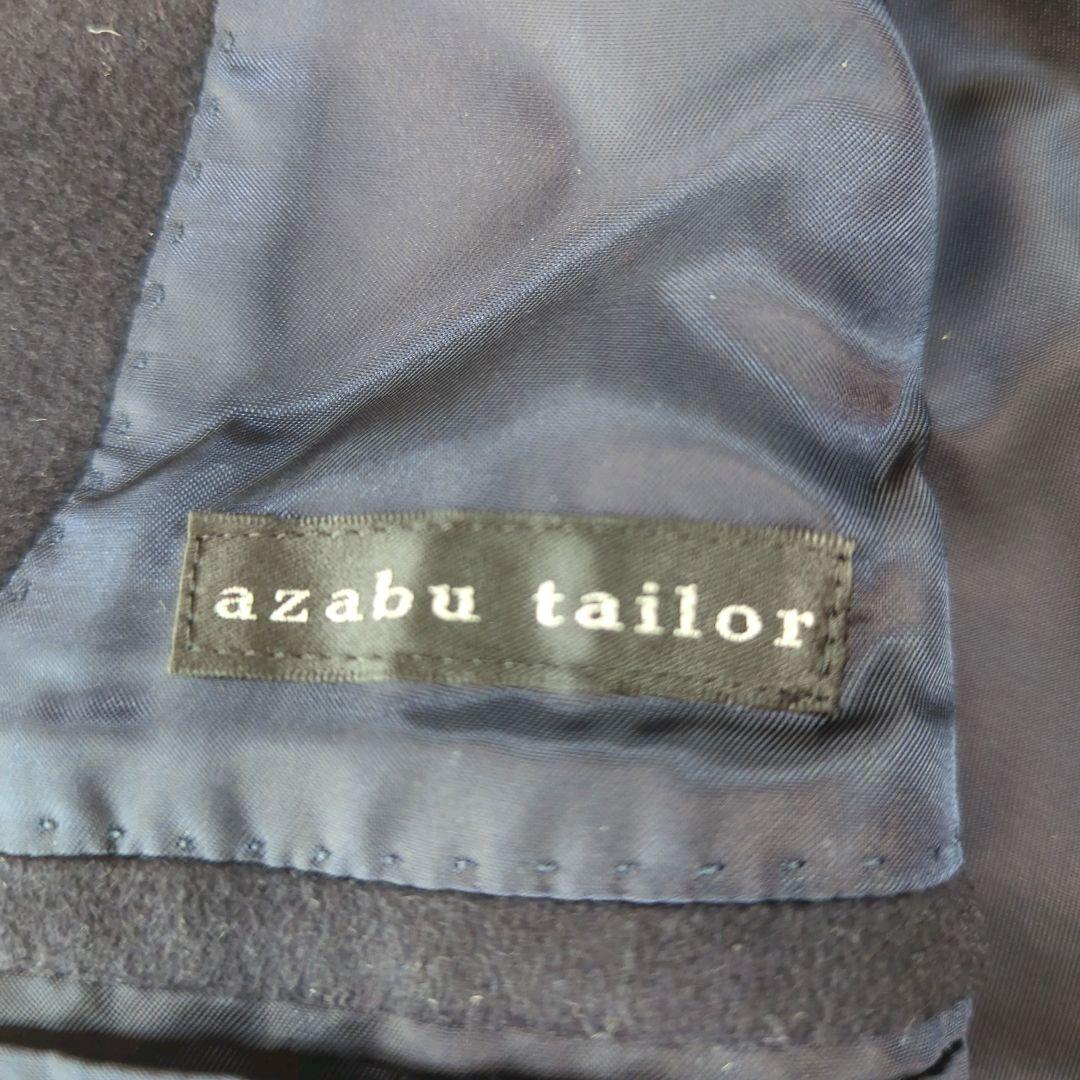 麻布テーラー カシミヤ100% ネイビー ダッフルコート フード着脱可 M