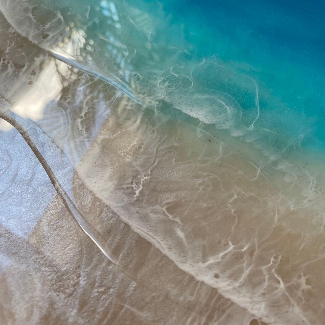 レジンアート　2連パネル　ウェットサンドシリーズ　海アート　オーシャンパネル