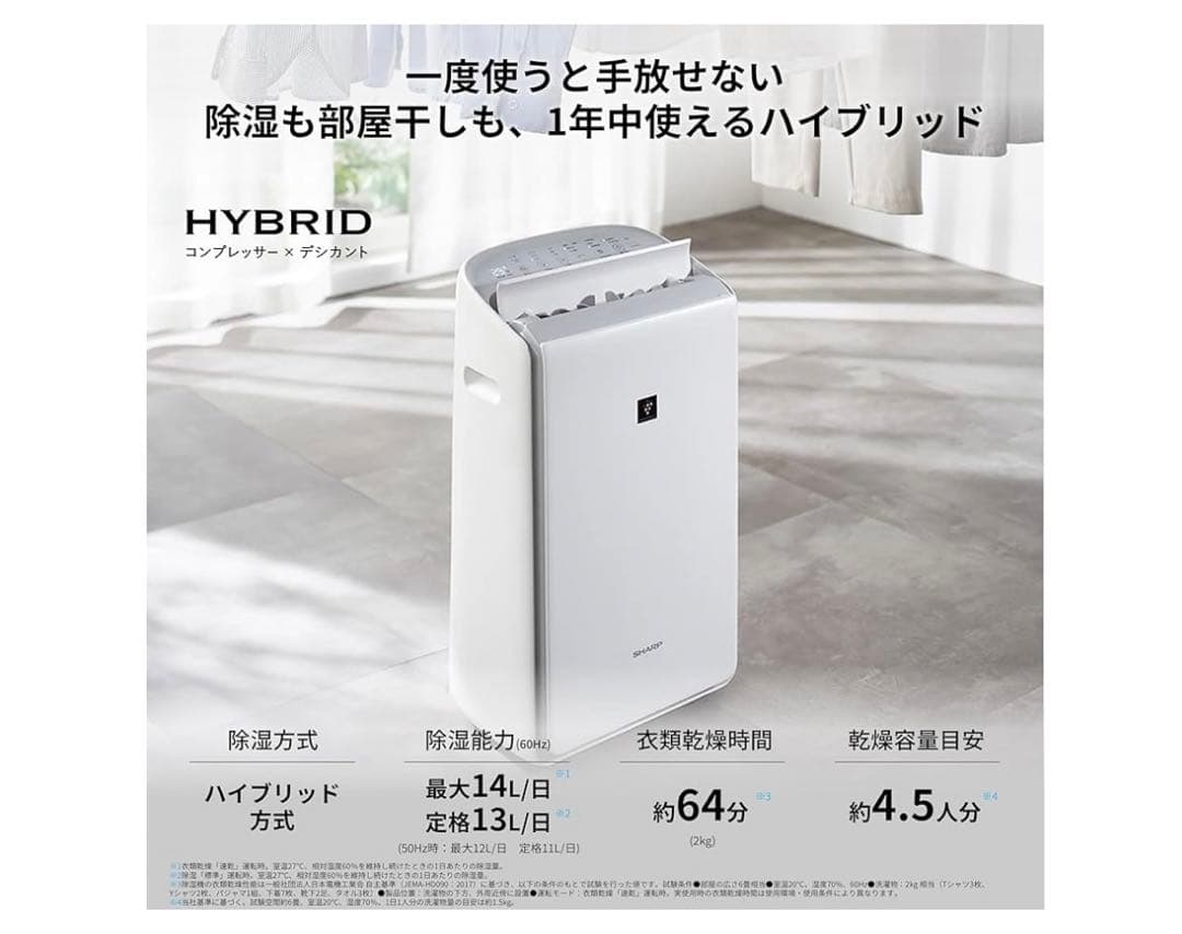 シャープ 衣類乾燥 除湿機 CV-RH140-W