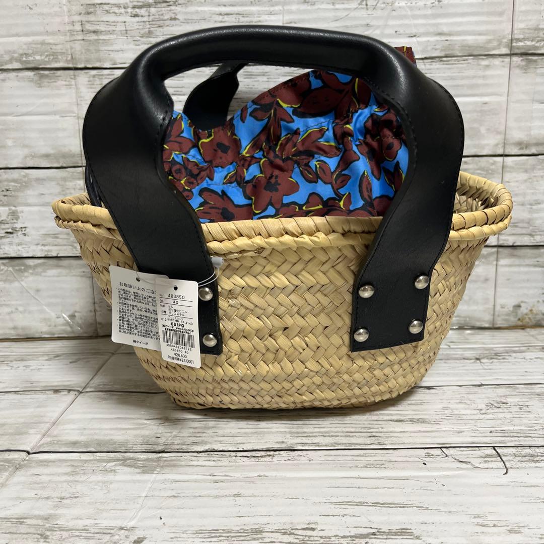 まま　新品　ランバンオンブルー　 かごバッグ 巾着型　定価26400円
