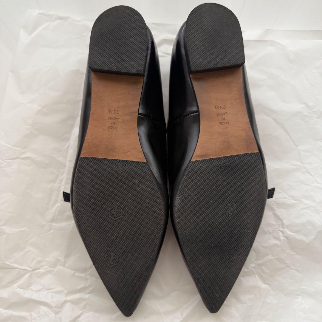 OHGAブラック フラット シューズ 23.5 ビジュー付き オーガ