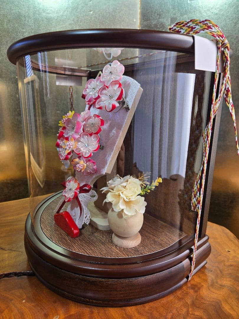 【一点限り】正月飾り　羽子板　ケース飾り　H60