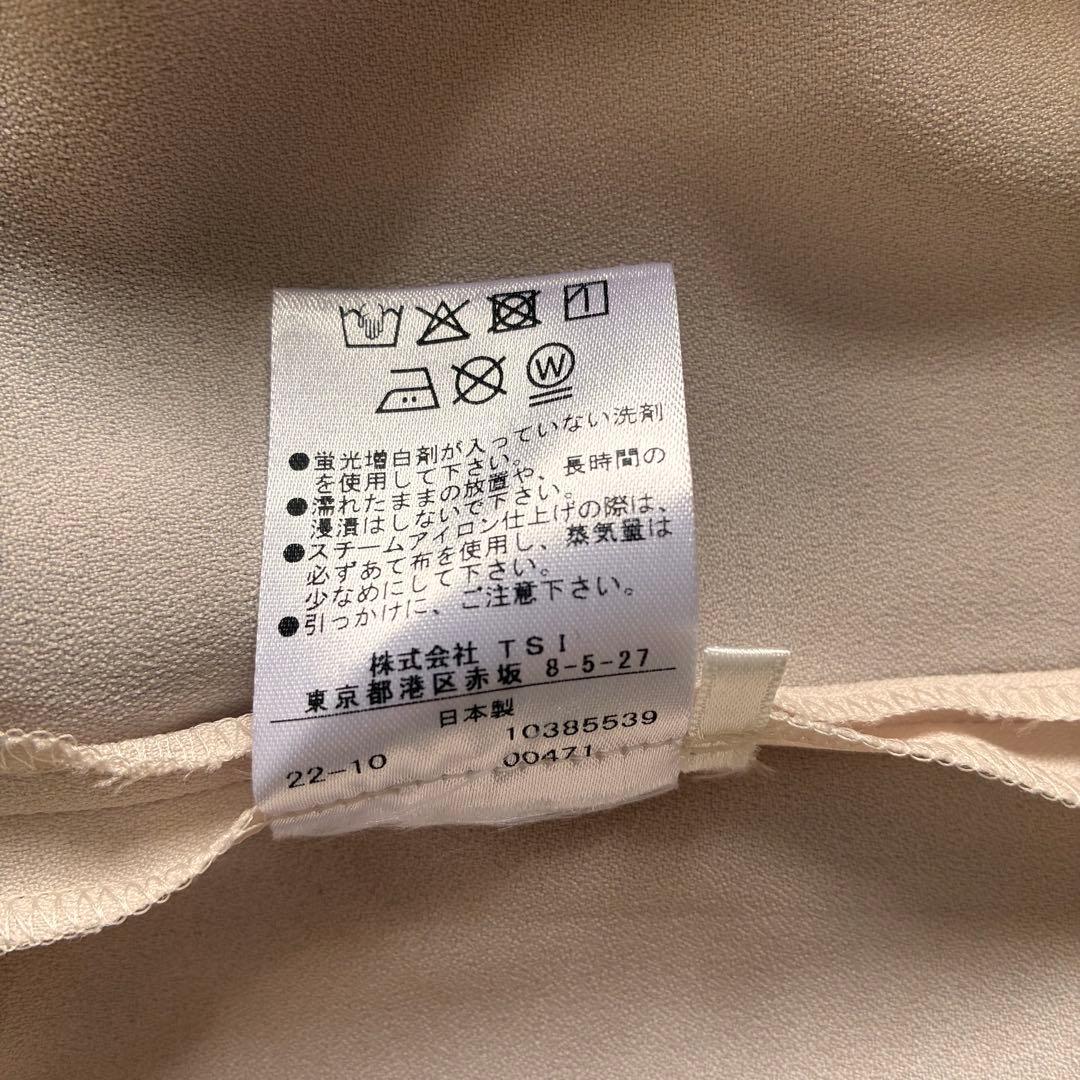 美品 アドーア バイカラー ジョーゼット ブラウス ライトベージュ 洗える 完売