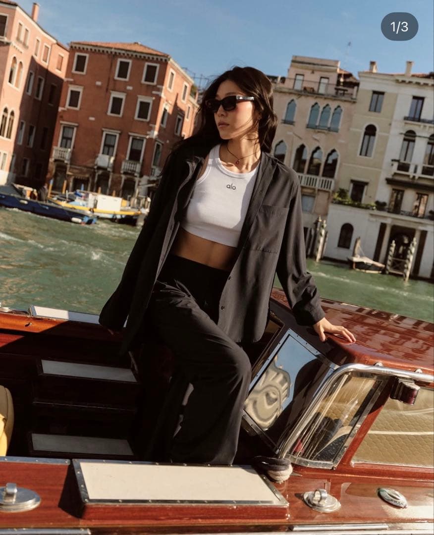 週末セール！alo ヨガウェア　3点黒SET 新品未使用タグ付き