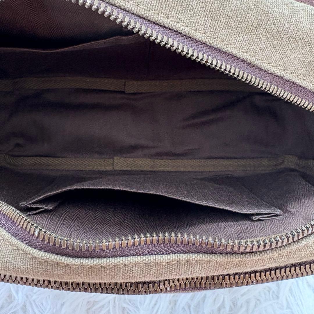 gentenゲンテンミモザ ベーシックショルダーバッグ カーキ ダークブラウン