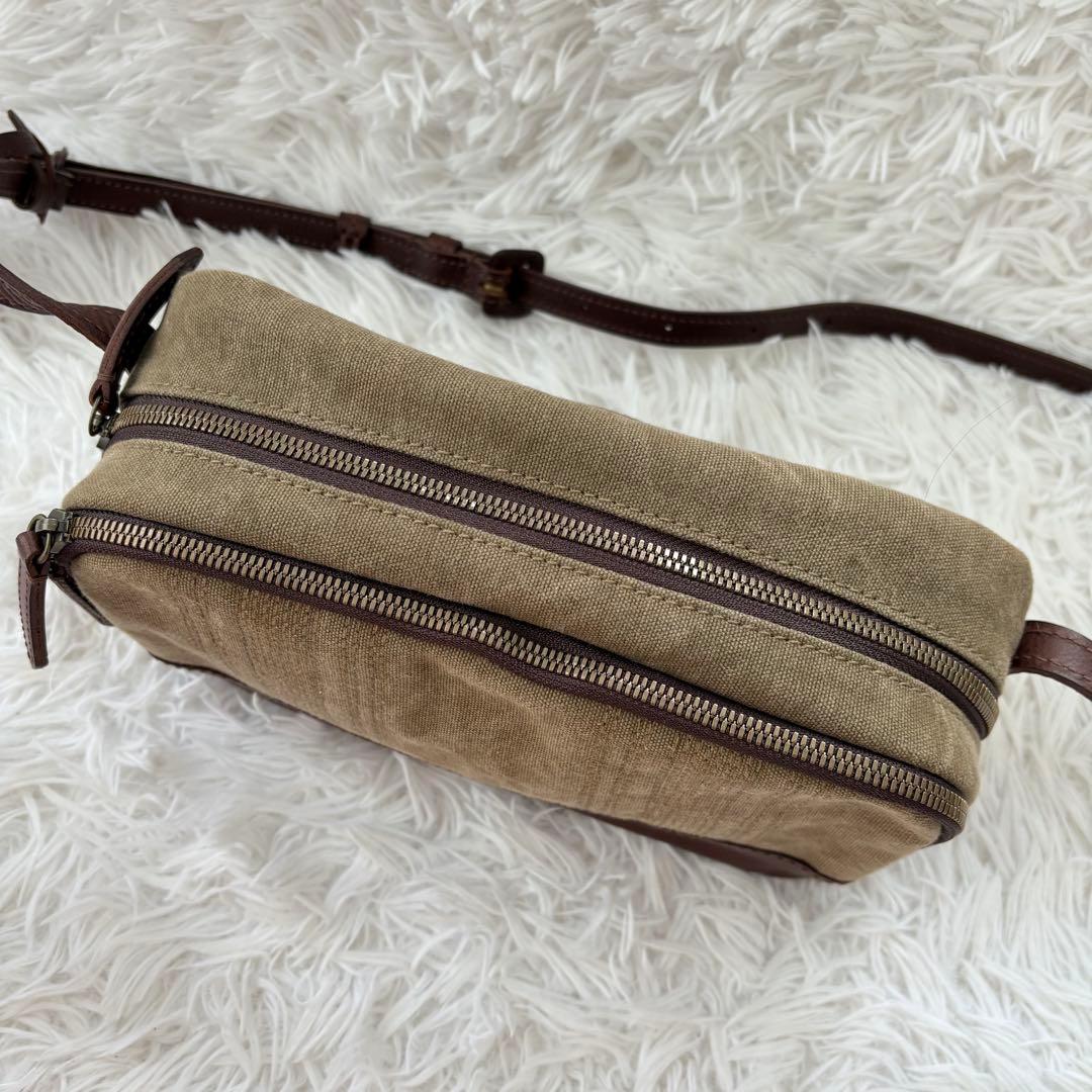 gentenゲンテンミモザ ベーシックショルダーバッグ カーキ ダークブラウン