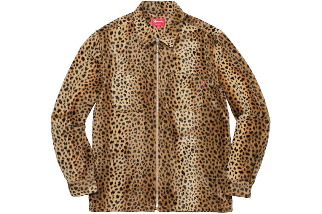 Y*i様 supreme cheetah pile zip shirt leop