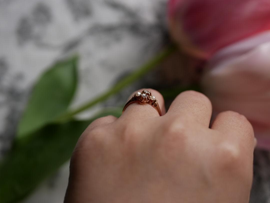 FR-34 　ヴィクトリアン　K18 アンティーク　リング フランスアンティーク