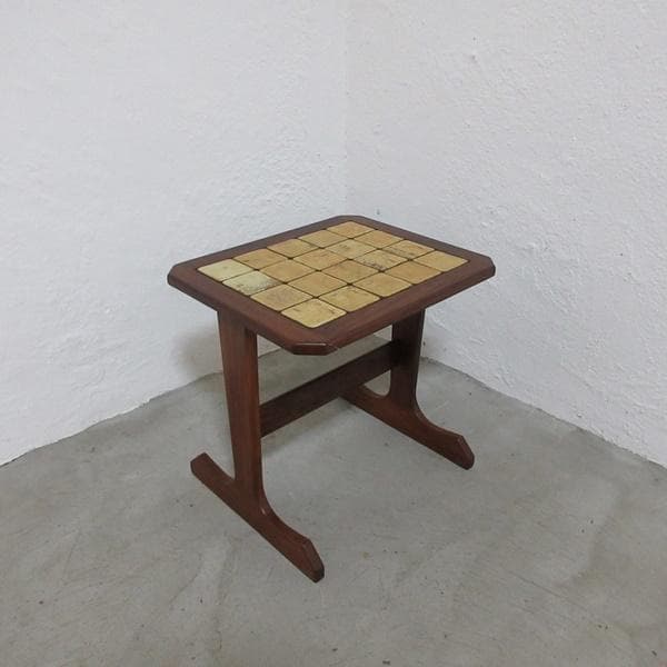 イギリス ビンテージ 家具 ネストテーブル 入れ子タイル張り 英国 6968d