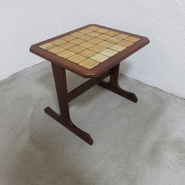 イギリス ビンテージ 家具 ネストテーブル 入れ子タイル張り 英国 6968d