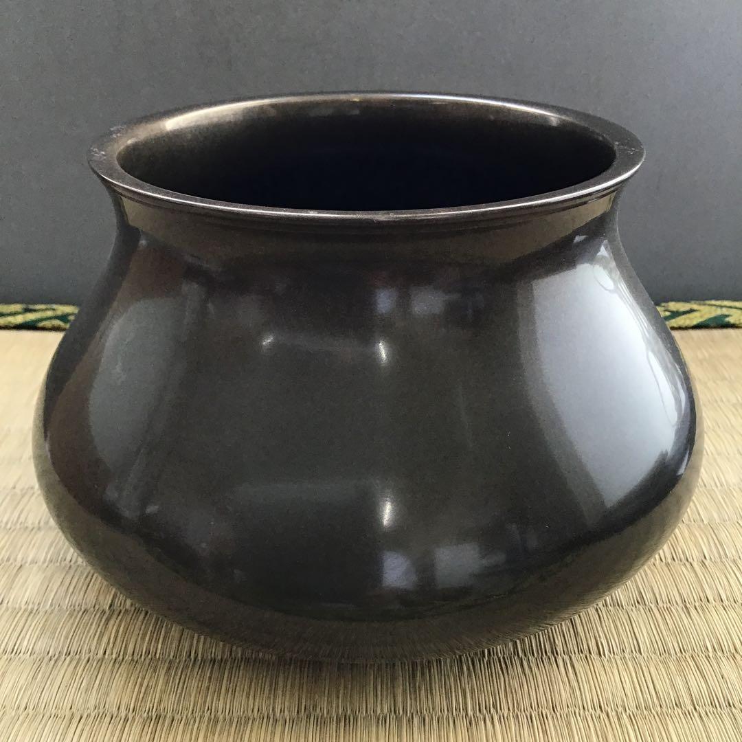 茶道具　唐銅餌畚建水　十三代五良三郎作　妙玄斎書付　栞　共箱　紙箱　S132KS