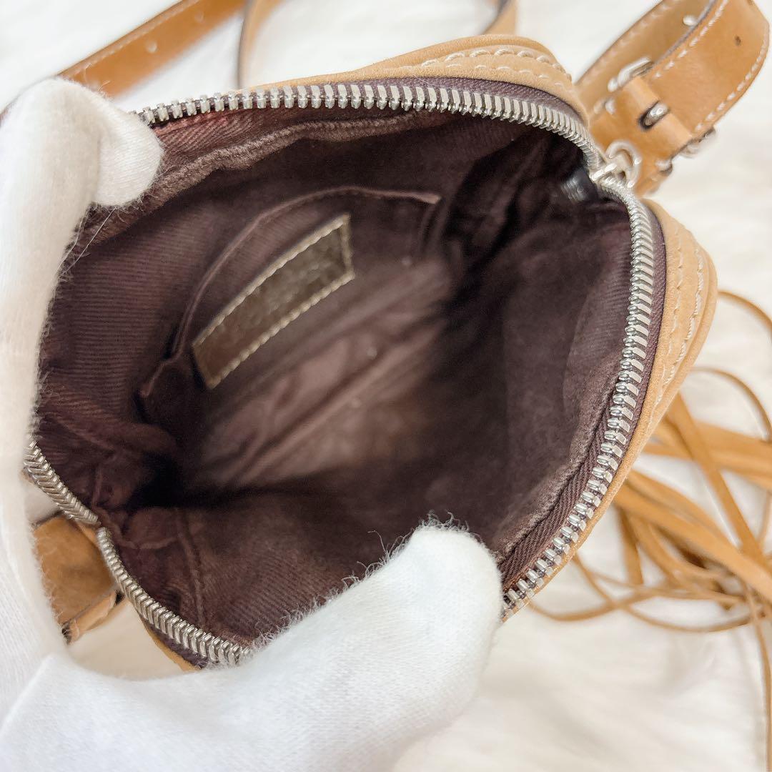 ロエベ　ショルダーバッグ　アナグラム　ラインストーン　ビジュー　フリンジ　ミニ