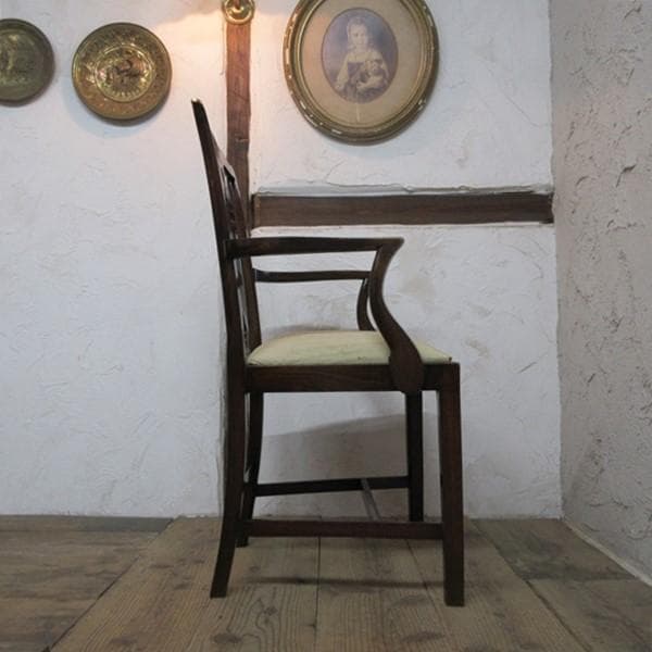 イギリス アンティーク 家具 アームチェア チッペンデール 英国 4517e