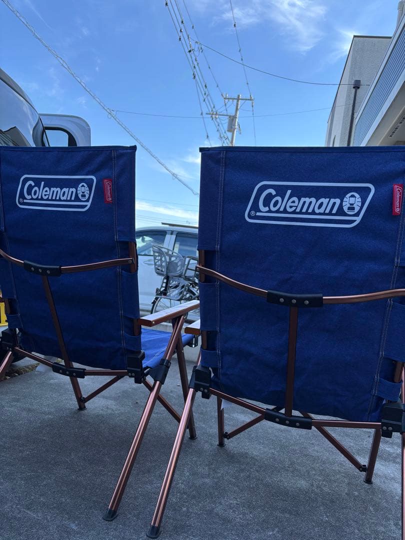 Coleman アウトドアチェア 2脚セット ネイビー