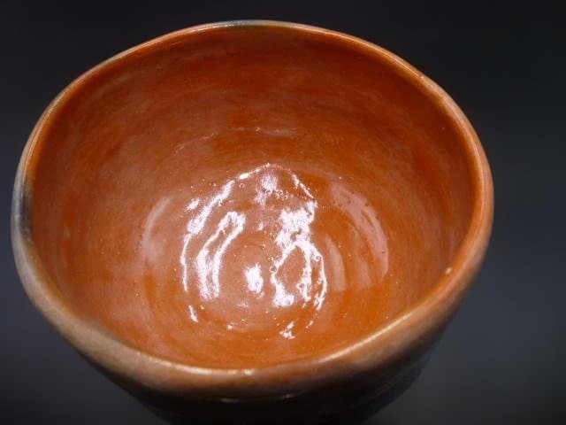 楽吉左衛門　十代　旦入　赤茶碗／共箱／銘「花宵」／表千家十四代　淡々斎極め箱