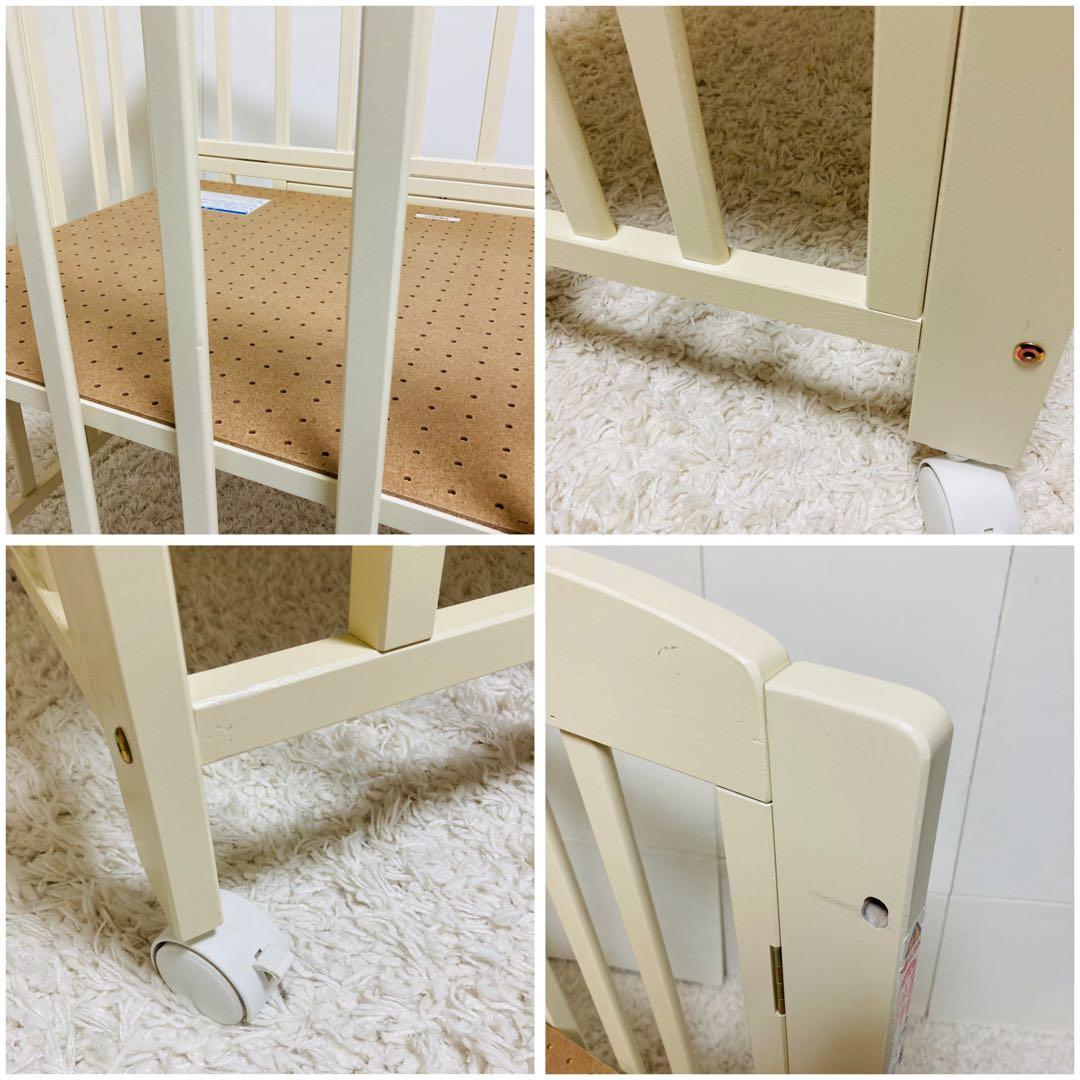 【美品】カトージ ベビーベッド ミニサイズ 折り畳み式　キャスター付き