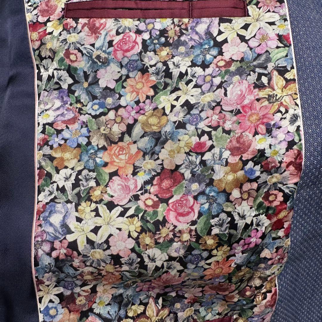 希少品 未使用級 ポールスミス ディファビオ生地 花柄 ブルー M ジャケット