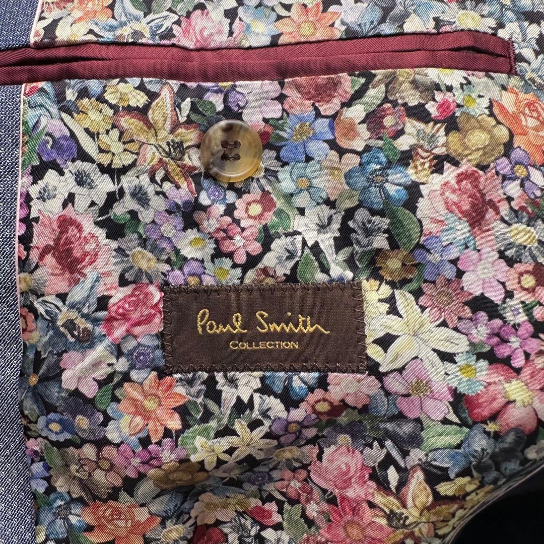 希少品 未使用級 ポールスミス ディファビオ生地 花柄 ブルー M ジャケット