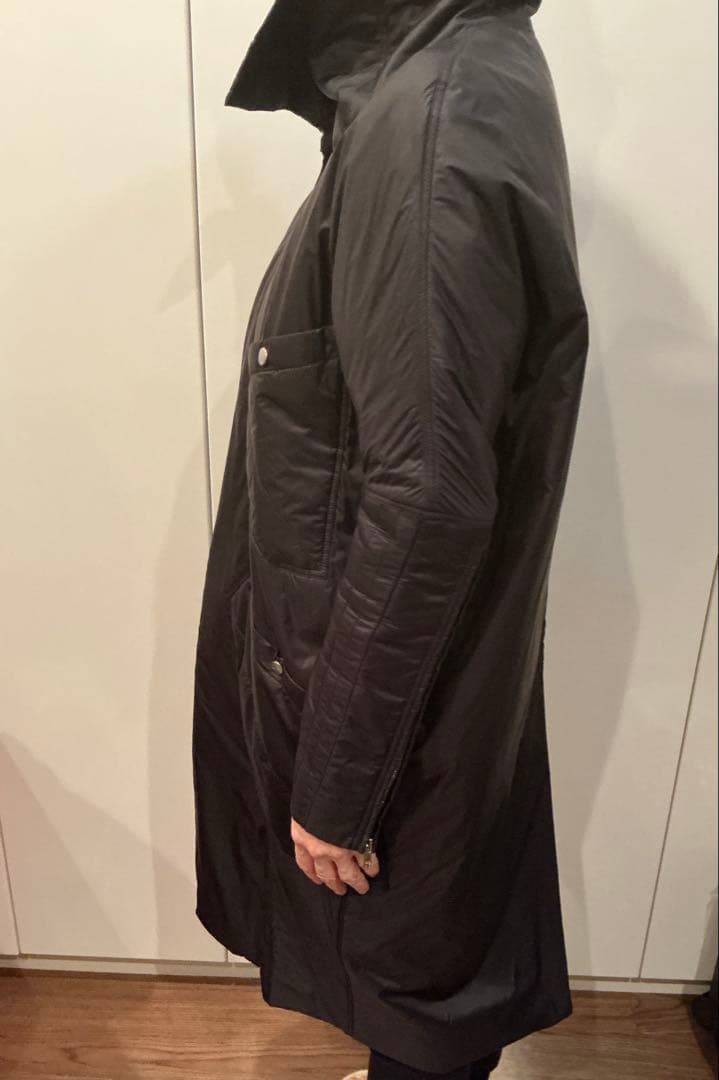 【お値下しました】リックオウエンス　ブラックナイロンコート　デザインコート