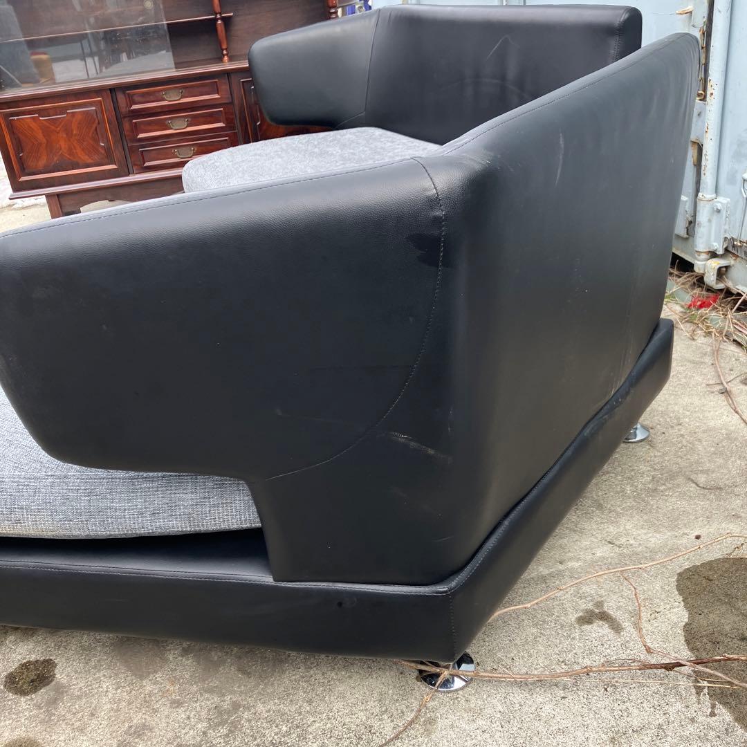 北欧レトロ 3人掛けコーナーソファー ソファーベッド アームチェア ブラック