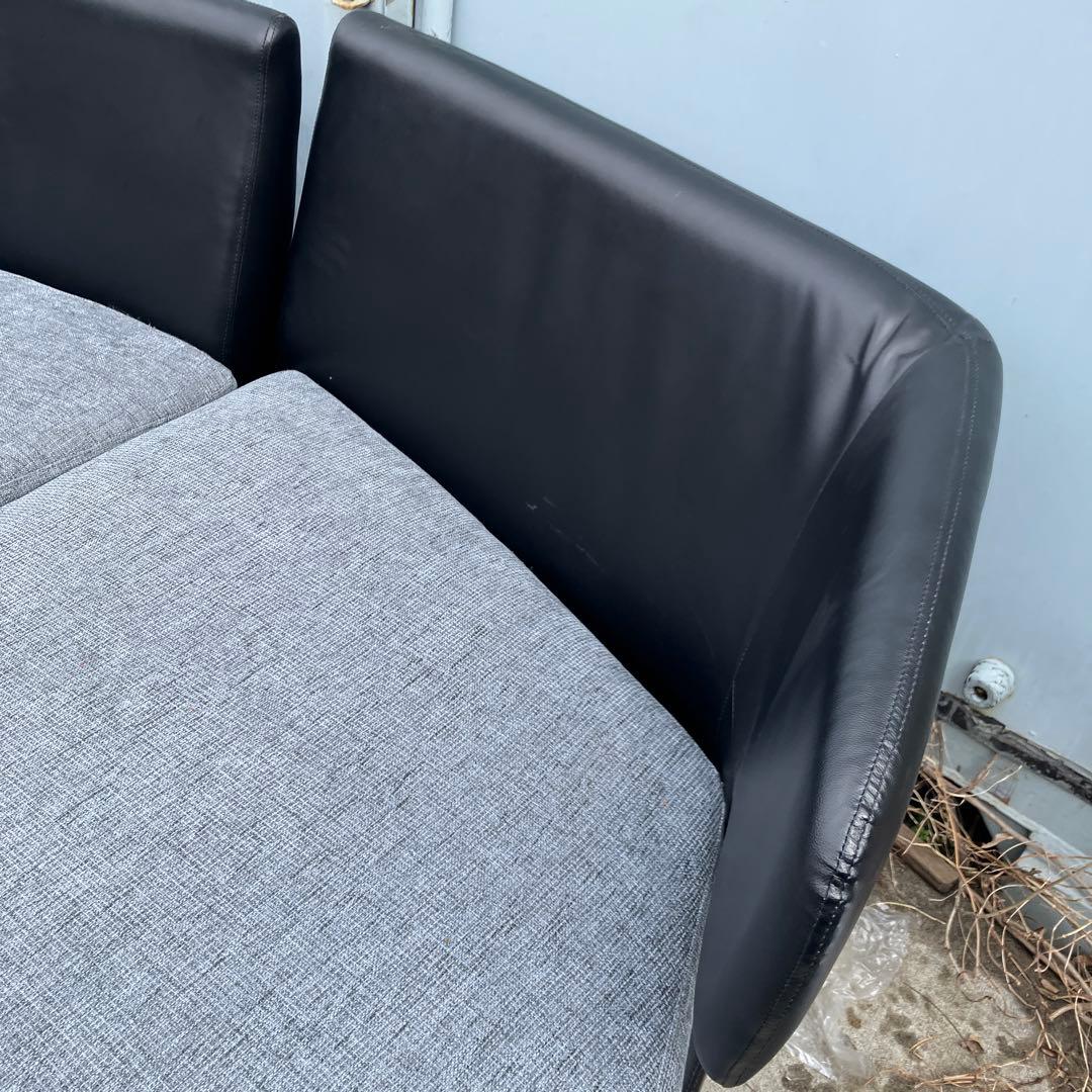北欧レトロ 3人掛けコーナーソファー ソファーベッド アームチェア ブラック