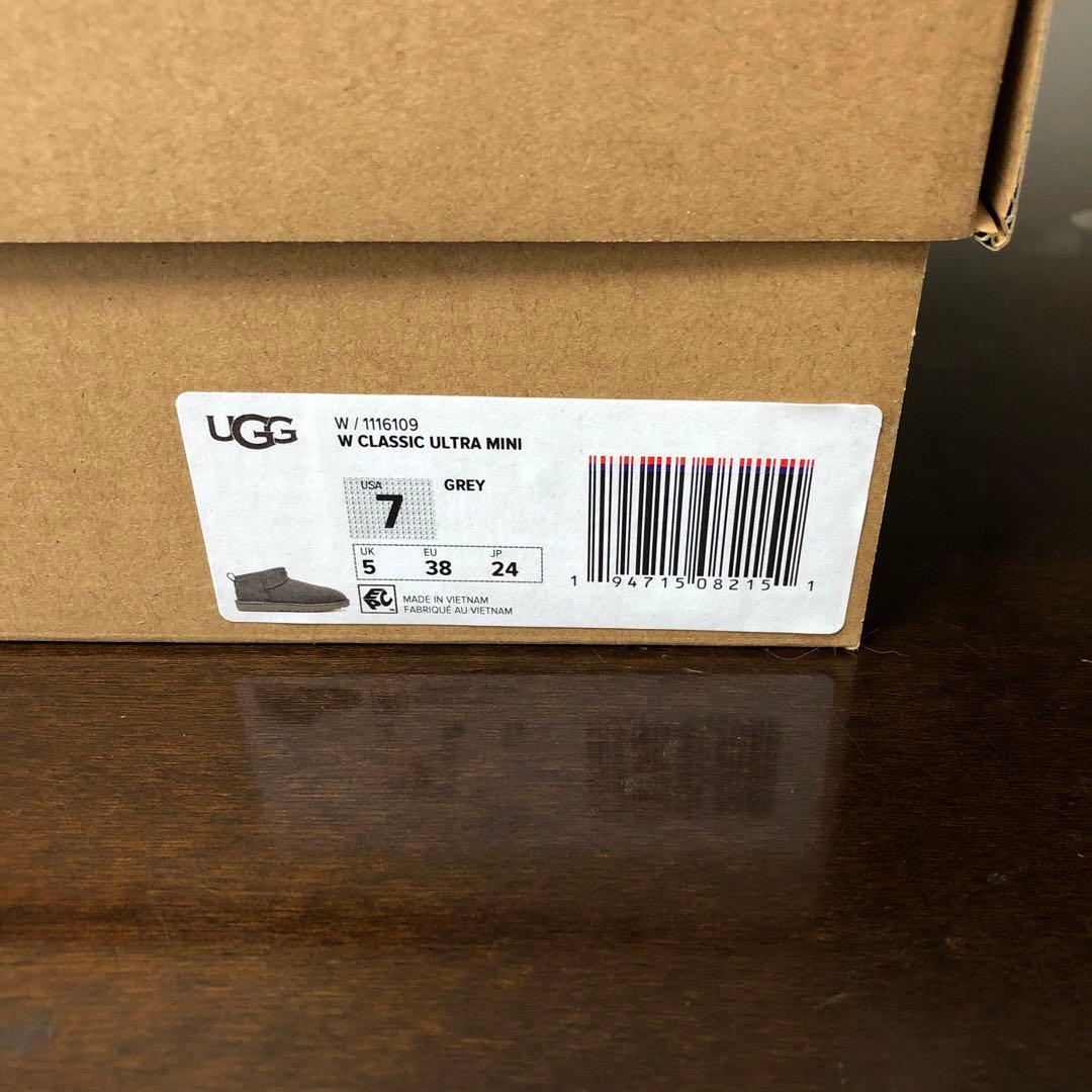 UGG W CLASSIC ULTRA MINI グレー 7