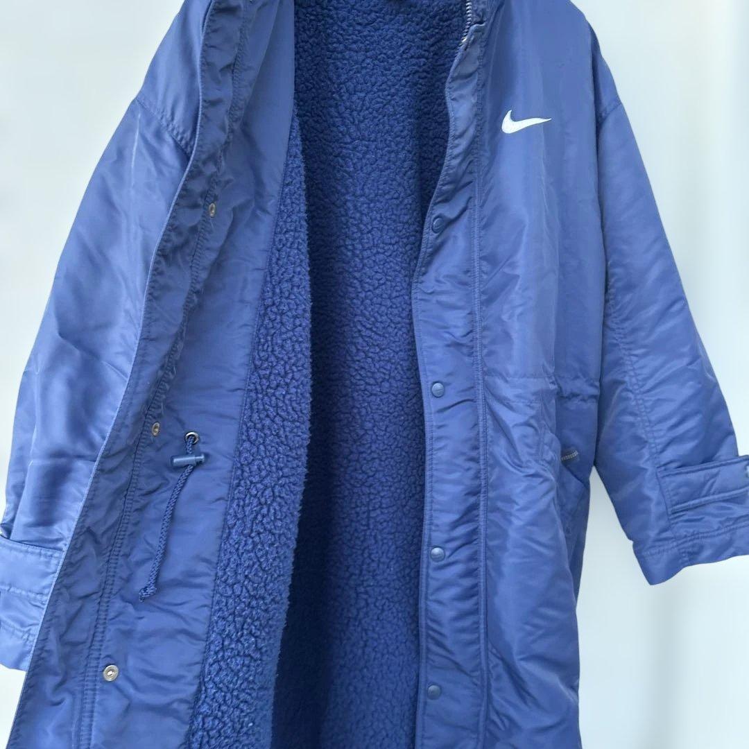 90s NIKE 美品　銀タグ 裏ボア ベンチコート ビッグスウッシュ　L
