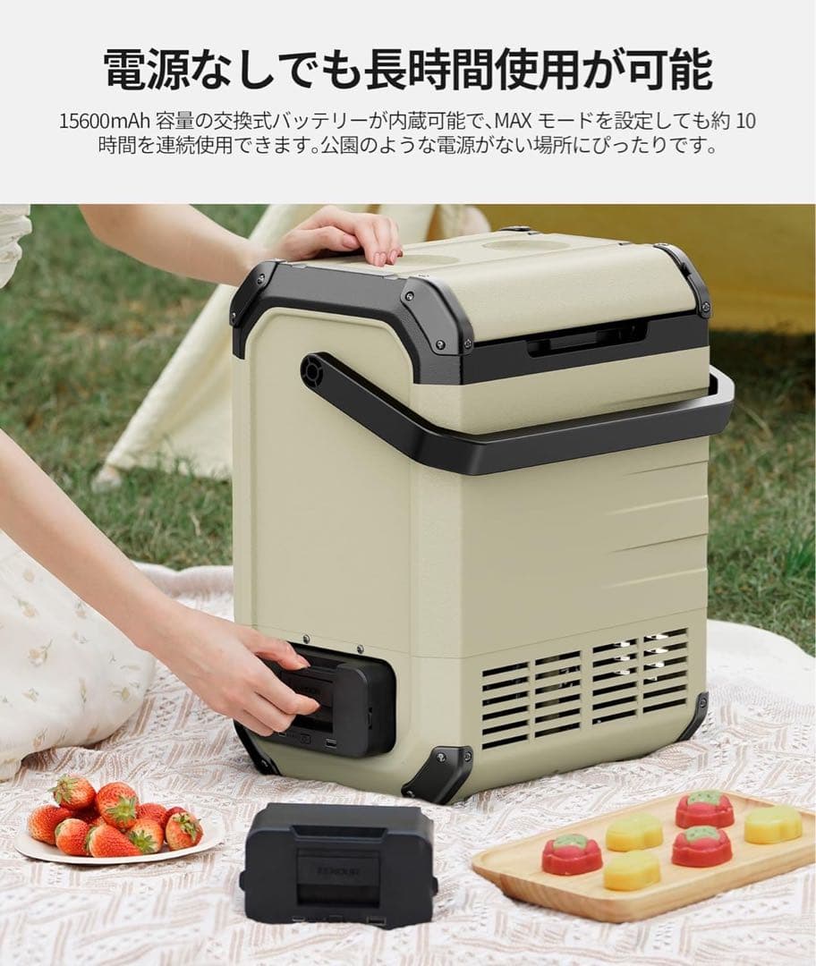 ❤️1品限り❤️EENOUR 車載冷蔵庫 D10 10L バッテリー無し 両開きフタ